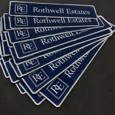 Branded street signs with logo