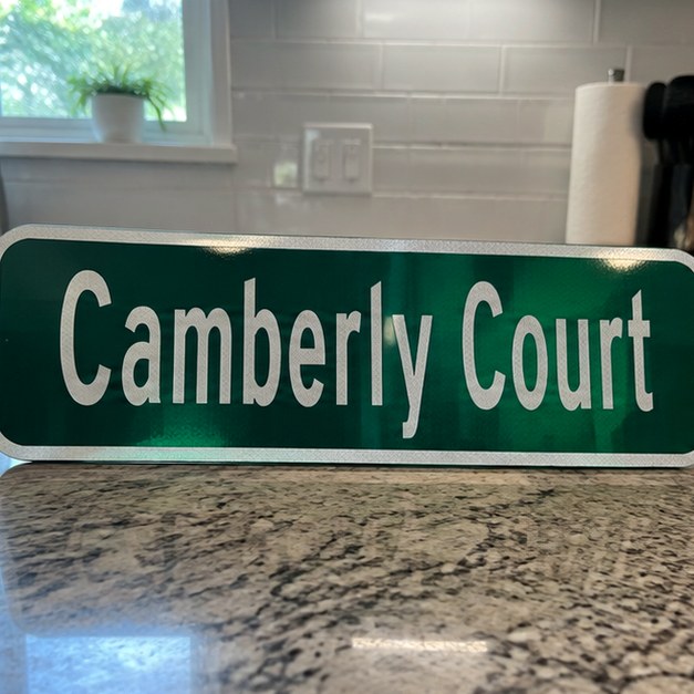 Custom street signs — customer photo